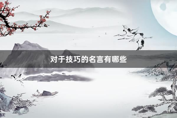 对于技巧的名言有哪些